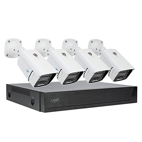PNI House IPMAX POE 3 Videoüberwachungskit Paket, NVR mit 4 POE-Ports und 4 3MP IP Kameras, POE + Gift Sticky Pad Blue