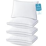 MUXHOMO Bed Pillows Queen Size Set of 4, Hotel Collection Sleeping Pillows 4 Pack for Side and Back Sleepers, Down Alternative Plump Filling, 20 x 30 Inches