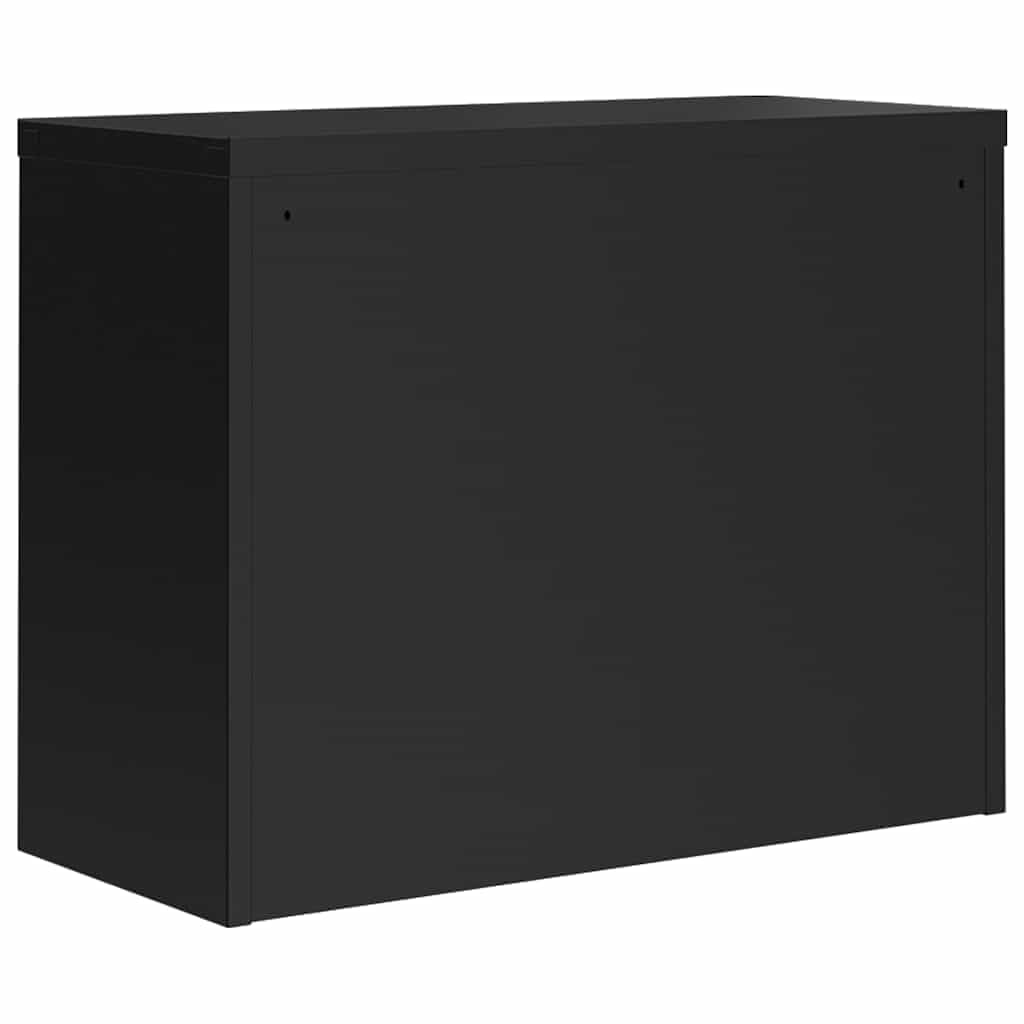 Armadio portadocumenti nero, 90 x 40 x 70 cm, in acciaio, richiudibile con 1 ripiano, armadio da ufficio per cartelle, documenti e carta, ideale per ufficio, studio, home office e archivio