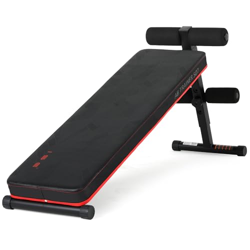 Sit-Up Bank Klappbar, Bauchtrainingsbank höhenverstellbar, gepolstert, Bauchtrainer für Übungen im Fitnessstudio oder zu Hause