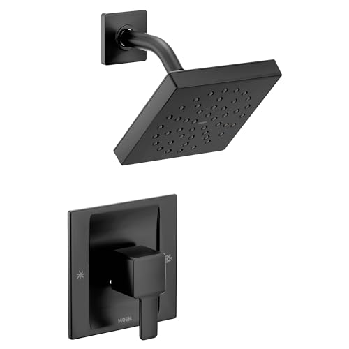 Kit de terminación para ducha moderna Moen TS2712BL90 Degree Posi-Temp, solo para instalación en pared, acabado negro mate miniatura 1