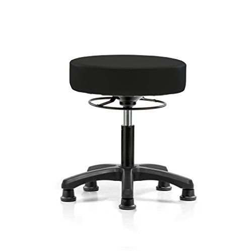 Image of Perch Stationary Life Height Adjustable Stool | Desk Height 18-23 inch | Black Fabric