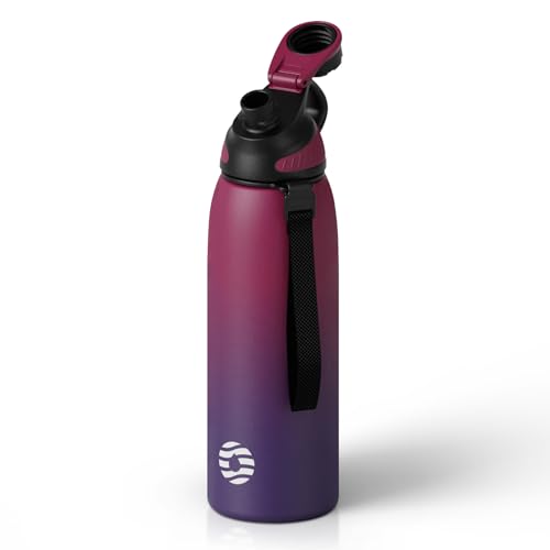 Image of FJbottle 20oz Stainless Steel Insulated Water Bottle No Straw Spout Lid | Double Wall Vacuum Insulated, 18 /8 Stainless Steel, Leakproof, BPA-Free, Sports Flask Ideal For Gym Workout Hiking Travel