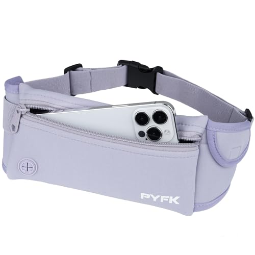 PYFK ランニングポーチ 軽量 防水 揺れない ウエストポーチ iPhone スマホ対応 ランニング ポーチ 薄型 おしゃれ メンズ レディース (モランディ紫)の商品画像（Amazon）