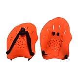 predolo Swim Hand Paddles Aquatic Gloves Lightweight Strength Training Pool Gear Swimming Paddles Hand Fin for Adults Unisex Kids, Orange