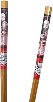 Just Funky Demon Slayer Chopsticks Set - Tanjiro and Nezuko - 2 Sets of Bamboo Chopsticks - 8.85 Inches Long