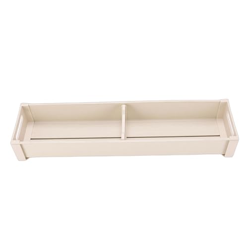 banapoy Organizador de Cajones para Cubiertos, Divisor Ajustable, Bandeja Organizadora de Cubiertos, Caja de Almacenamiento para Utensilios Cocina, Bandeja Almacenamiento (Cubertero Blanco Leche