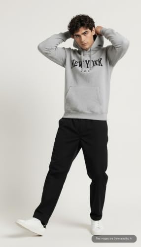 Image of FYLTR Men's Graphic Printed Fleece Hooded Sweatshirt with Kangaroo Pocket | Full Sleeve Pullover Hoodie for Medium to Heavy Winter