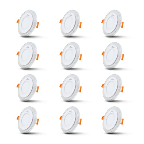 Image of Murphy 6 Watt (3+3W) Round Double Colour Led Conceal Panel Light, Ceiling Light with 2 Year Warranty(Multi Color+CW,Pack of 12)