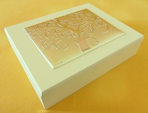 Generico L'ALBERO DELLA VITA IN ARGENTO cm18x14 PORTAGIOIELLI COFANETTO PORTAGIOIE IN LEGNO cm24x19x6 MADE IN ITALY -> TUO IN 24/48h