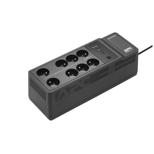 APC Back-UPS Essential - BE650G2-FR - Onduleur parafoudre avec Batterie de Secours de 650VA (8 Prises, parasurtenseur, 1 Port de Charge USB Rapide Type-A) 650 VA / 400...