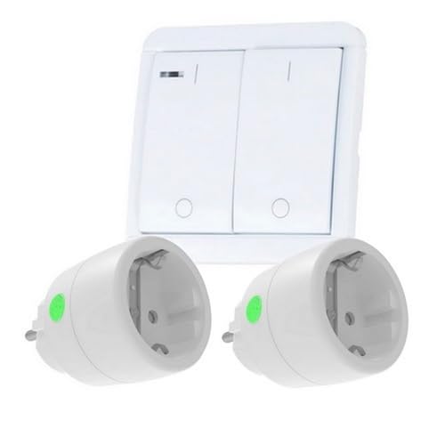 DIW Kit d'économie d'énergie sans fil – 2 prises télécommandées + double interrupteur mural avec minuterie 5 prises | Économie d'énergie, réduction de la...