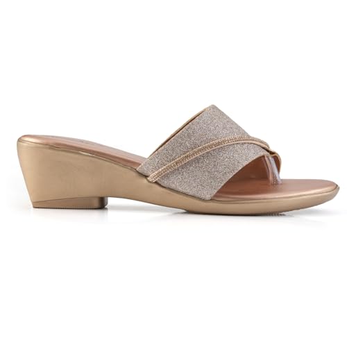 Image of MOSAC Women's Party-Wear Designer Wedding Slip-On Casual Wedge Fashion Wedding Sandal