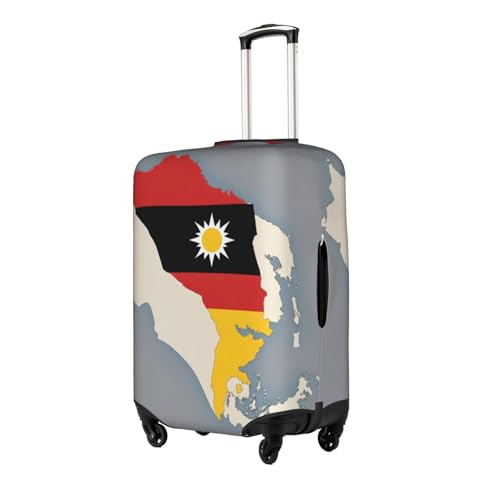 Timor-Leste Location Map With A Sun Print Travel Elastic Suitcase Luggage Baggage Cover Protector, Washable And Anti-Scratch2