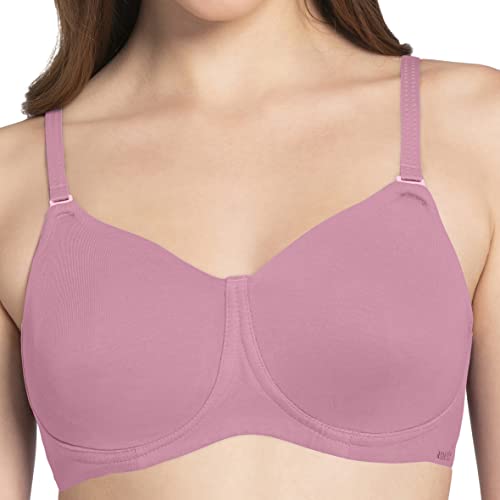 Image of Amante Women's Essential Comfort Non-Padded Non-Wired Full Coverage T-Shirt Bra | Seamless Cotton Blend | Moisture-Wicking Fabric | All-Day Support Bra