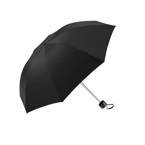 KTREZ Paraguas compacto de viaje de 8 costillas para la lluvia y el sol - Paraguas plegable automático pequeño de 117 cm - Paraguas portátil resistente al viento para coche casa maleta y mochila negro