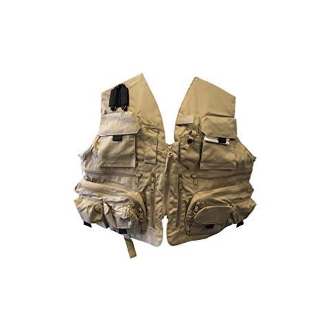 Nickanny's Sportsman Rugged Outdoor Fishing Gear Vest with 24 Pockets and Neoprene Shoulder (Large) Cover