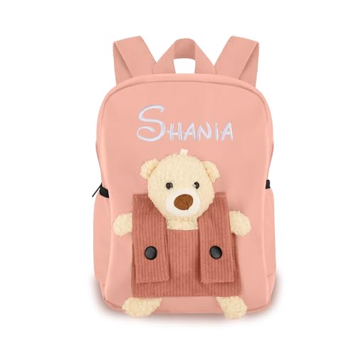 Personalized Name Backpack Custom Backpack with Cute Bear Embroidered Backpack Customized Backpack Shoulder Bag