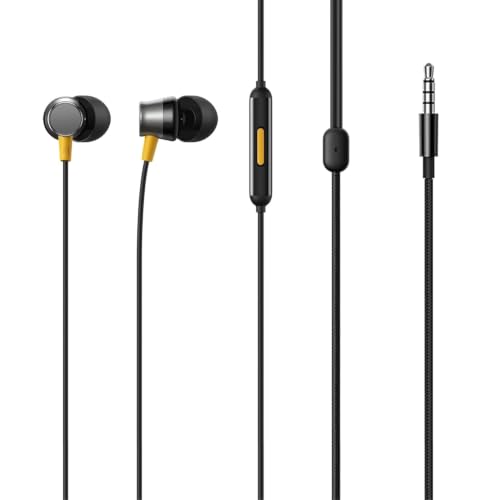 Image of Original Wired Earphones Buds 3 (3.5 mm) with Mic Compatible for Realme Buds 3 (Black)