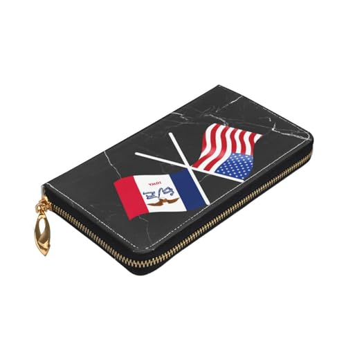 American And Iowa Flag Wallet Card Bag4