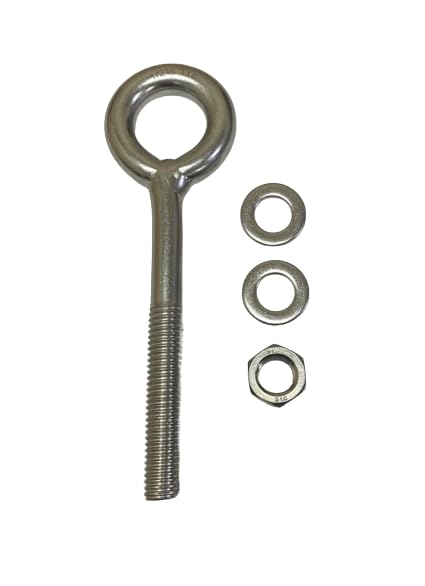 Image of US STAINLESS Stainless Steel 316 Eye Bolt 1 /2 inch x 6 inch UNC (1 /2 inch-13 Pitch) No Shoulder Short Thread Marine Grade