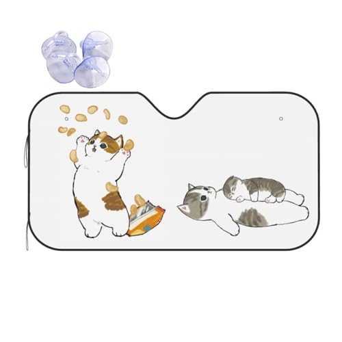 サメ猫 かわいい子猫動物柄 猫柄 カーサンシェード、フロントサンシェード、サンシェード、軽自動車、吸盤、Uカット、ウインドウサンシェード、Uvカット、日焼け止め、ファッション、アニメ、グッズ、キャラクター、人気、カー用品、ギフトs