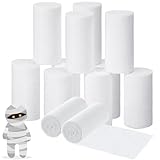 BBTO 6 Rolls Halloween Performance Mummify Cotton Bandages Gauze Rolls White Gauze Wrap Zombie Crepe Bandage Cosplay Mummy Stretch Bandage Roll Halloween Cosplay Wounded Photography Props
