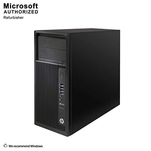 Hp Z240 Gaming Tower Desktop Pc, Intel Quad Core I5-6500 Up To 3.6Ghz, 32G Ddr4, 128G Ssd+1T, Gpu Rx 550 4G Gddr5, 4K Support, Wifi, Bt, Dp, Hdmi, Dvi, Win 10 Pro 64 Language En/Sp/Fr(Renewed) #TOP1