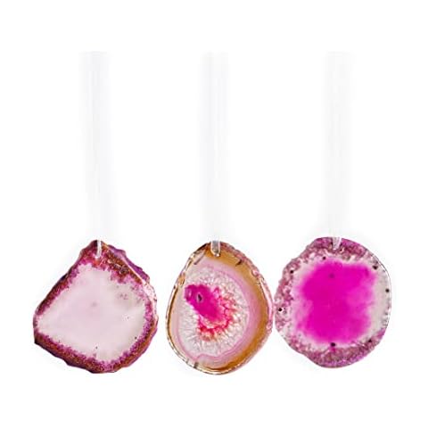 YGLINE Agate Slice Ornaments Christmas Tree Decoration Dangle Drop Hanging Decor 3pcs (Fpnk) Cover