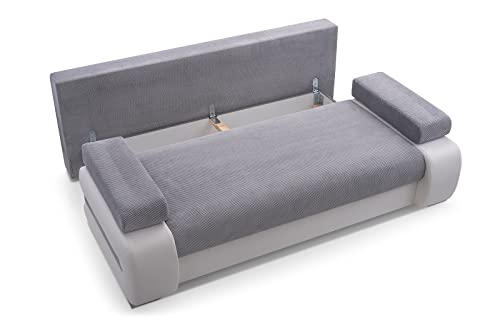 mb-moebel Couch mit Schlaffunktion Sofa Schlafsofa Wohnzimmercouch Bettsofa Ausziehbar - York (Schwarz) – Bild 7