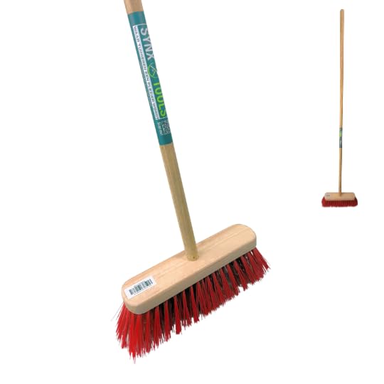 Synx Tools Balai de Rue cantonnier 30 cm avec Manche 120 cm – Balai extérieur en Nylon Dur résistant pour Usage intensif – Balai de Jardin idéal pour...