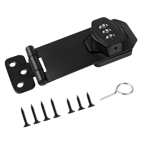 Candado de combinación para puertas pequeñas, armarios, puertas correderas con código numérico, cerradura de combinación de 4 pulgadas, resistente a la intemperie para puertas pequeñas, armarios
