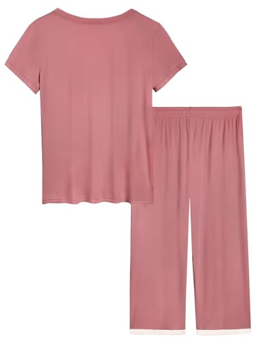Image of Joyaria Cooling Pajamas Bamboo Viscose Lightweight PJs Set Women Wicking Sleepwear for Night Sweat S-XXL