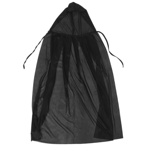 Cape d'halloween noire en polyester unisexe et confortable pour cosplay de faucheuse