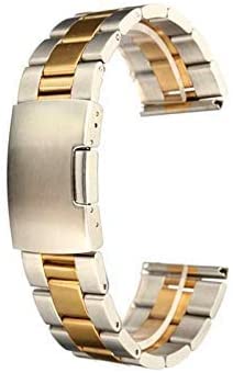 Bracelet de montre en acier doré à extrémité droite pour adapter sur tout boîtier