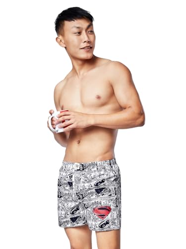 Image of The Souled Store|Official Superman: Comic Mens and Boys Boxer| Regular fit Graphic Printed|100% Cotton Poplin White Color Boxer Shorts