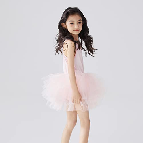 Image of Girls' Camisole Dance Tutu Leotard with Fluffy 4-Layers Ballet Dress for Ballerina (18 Months - 7 Years) | 1-7 Years, Sleeveless Leotard Bodice, Scoop Neckline, One-Piece, Ballet Class, Recitals, Birthday, Holidays, Photos