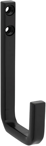 National Hardware N337-915 - Gancho moderno de caña, 4 pulgadas, negro mate (paquete de 2)