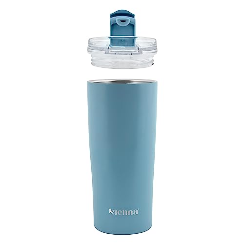 Kichna Brewer Travel Coffee Tumbler with Flip Lid Lock, Powder Blue, 550 ml - Image 4