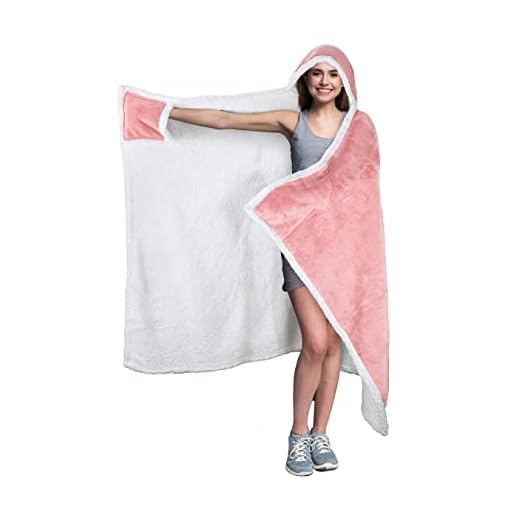 Tirrinia Sherpa Hooded Blanket Wearable Cuddle Throw Warm Cozy Sherpa Lining 47’x73’/ Sherpa Throw Blanket/Solid Flannel/