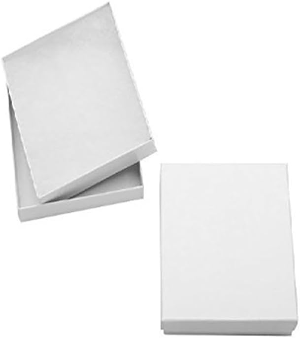 RJ Displays 6 Pack Cotton Filled Swirl White Cardboard Jewelry Boxes for Necklace, Bracelet, Watch & Small Gifts, Jewelry Gift Boxes with Lids, Size 5.25 x 3.75 x 1 Inch – White image 5