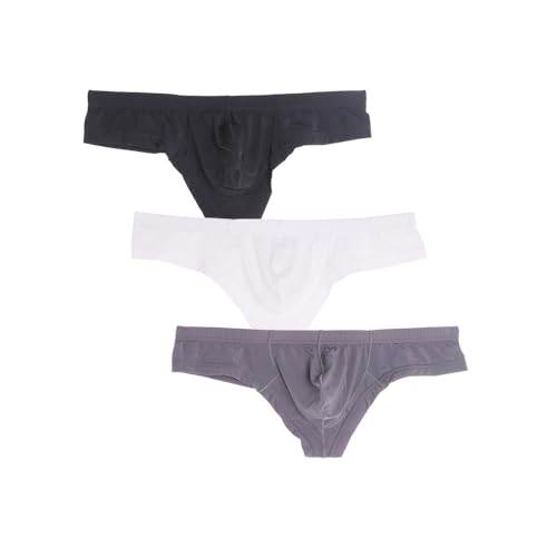 Men's Smooth Ice Silk Solid Color U Convex Pouch Boxer Shorts Underwear Half Back Panties