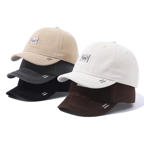 Mens Baseball Cap Short Brim Hats Casual Summer Trucker Hat Low Profile Dad Hats Short Billed Cadet Cap Umpire Hats