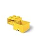 Room Copenhagen, LEGO Brick Drawer - Stackable Storage and Décor - Brick 4, Bright Yellow