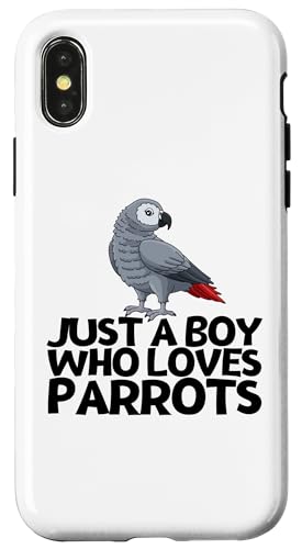Just A Boy Who Loves Parrot Funny Parrot �X�}�z�P�[�X iPhone X/XS �p