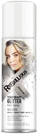 Glitter Hair Colour Spray, Silver Sparkle, 125ml, Loose