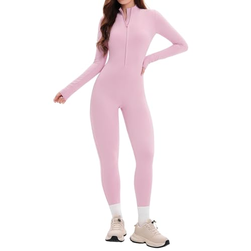 Traje integral ajustado de manga larga y estilo casual para fitness femenino
