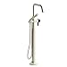 Riobel TMMSQ39JBNBK 2-way Type T (thermostatic) coaxial floor-mount tub filler with hand shower, BNBK
