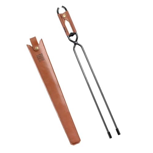 Pinzas de leña para fogatas, 55 cm, resistentes a altas temperaturas, pinzas para chimenea, pinzas para leña para acampar y barbacoa