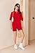 Ekouaer Women Cotton Lounge Sets Summer Outfits T-Shirt Top and Biker Short Set 2 Piece Matching Tracksuit Fashion Red X-Large